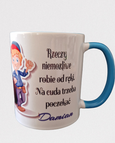 Personalized Colour Mug BLUE - your picture or txt