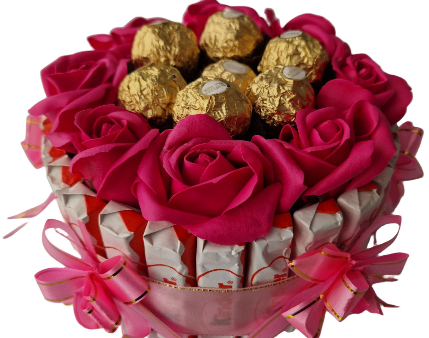 Chocolate Gift kinder chocolate and Ferrero Rocher midium size -19cm