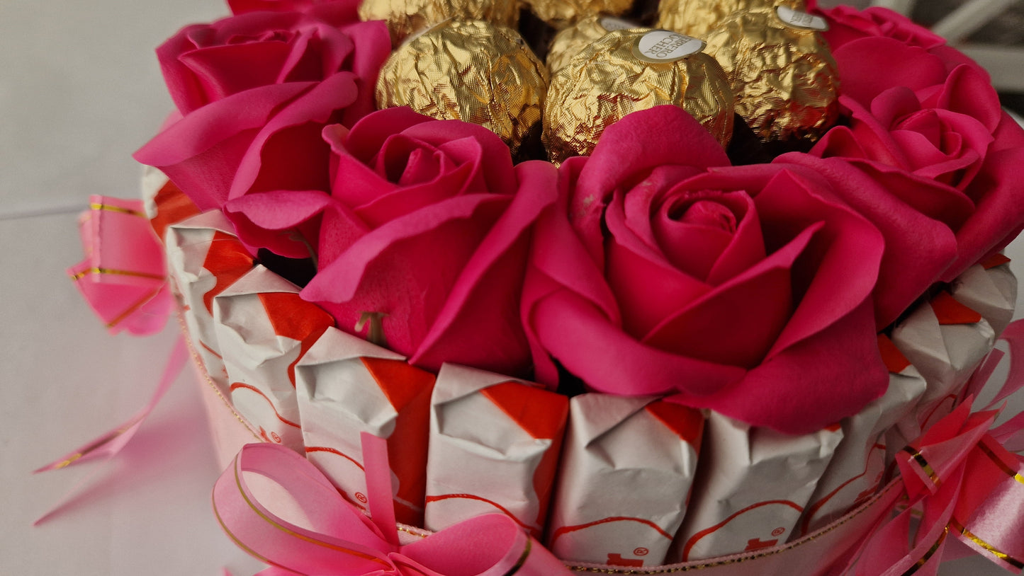 Chocolate Gift kinder chocolate and Ferrero Rocher midium size -19cm