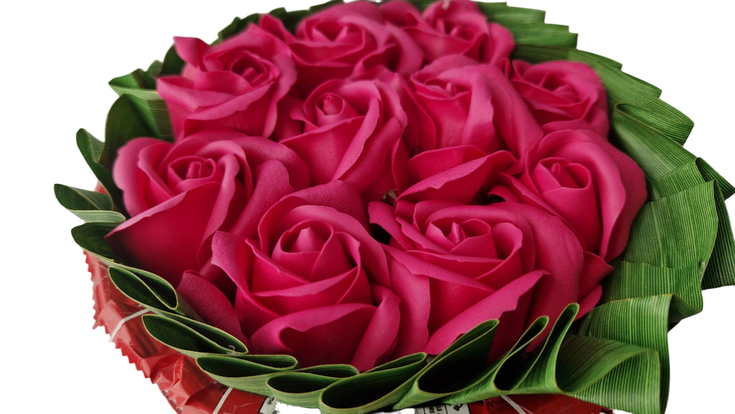 Chocolate Gift KitKat and roses midium size -19cm