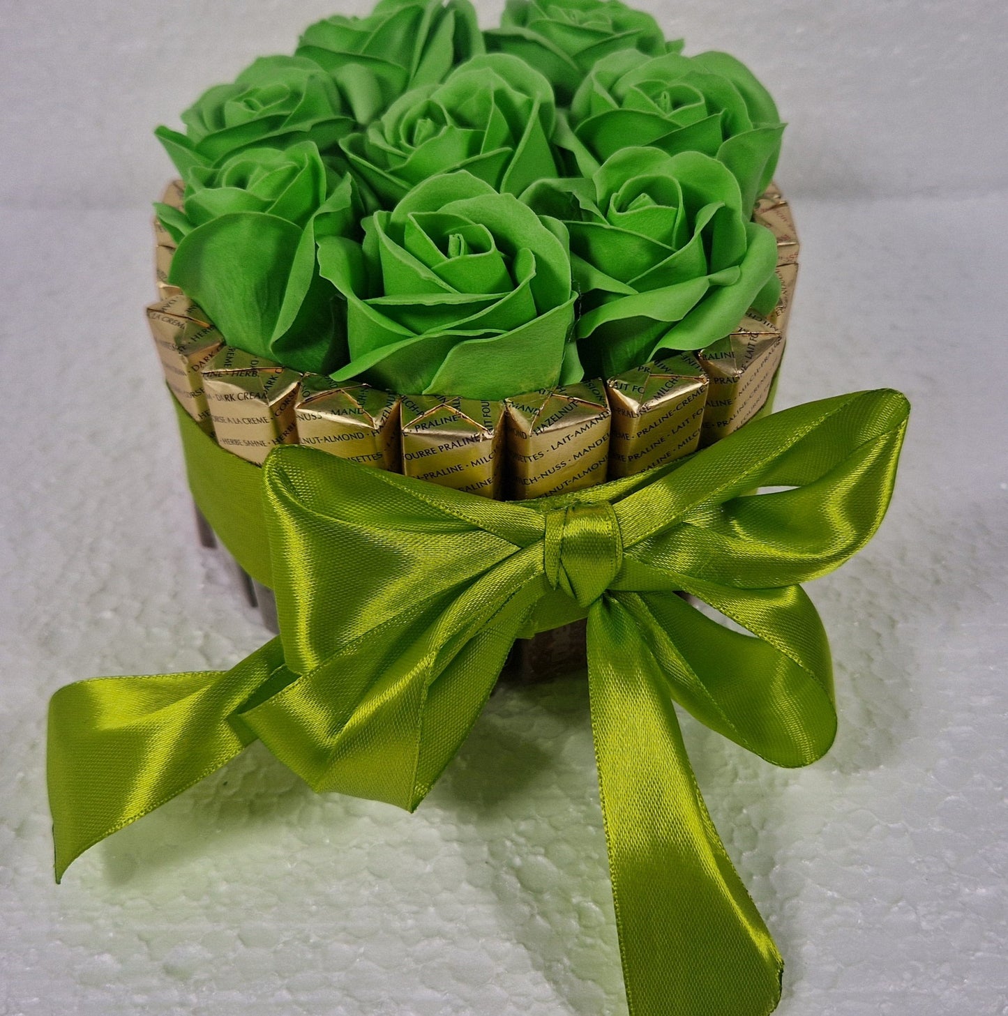 Chocolate Gift green - NERCI sweets ,soaps rouses size 15cm