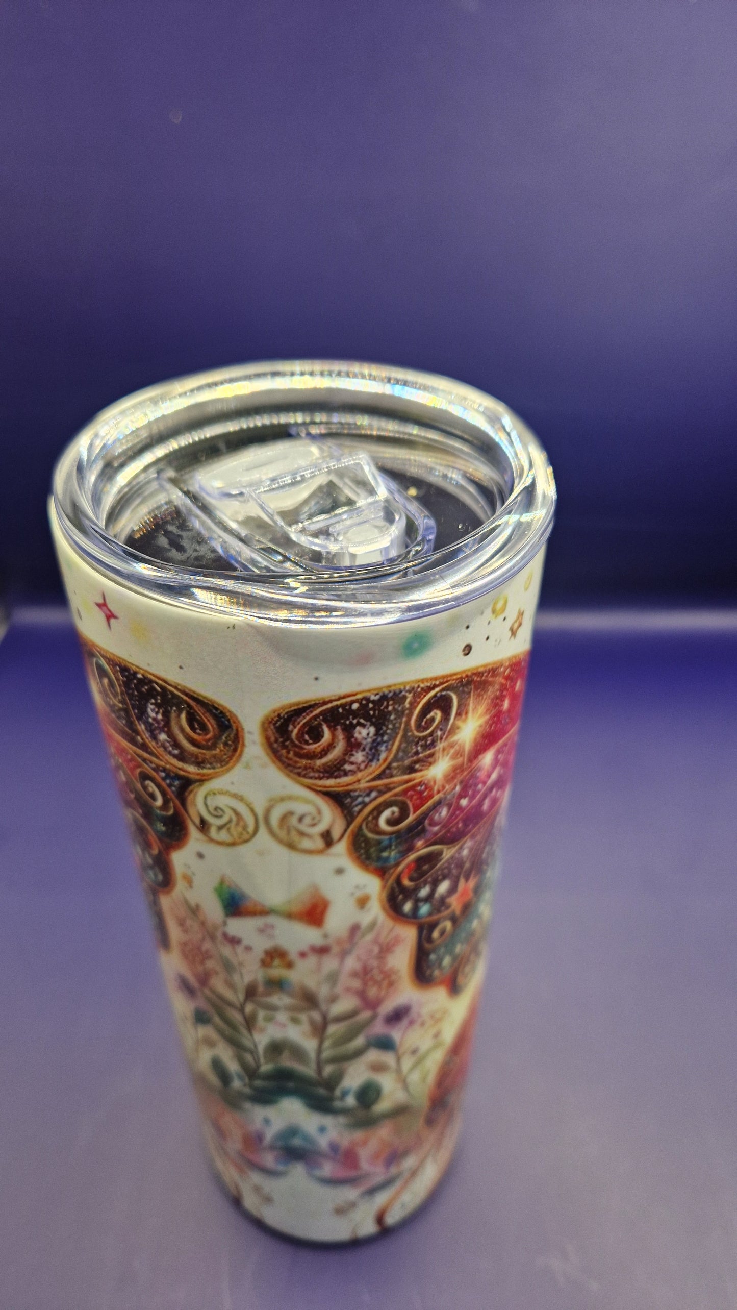 600ml Stainless Steel Tumbler sublimation butterfly pattern full wrap colour