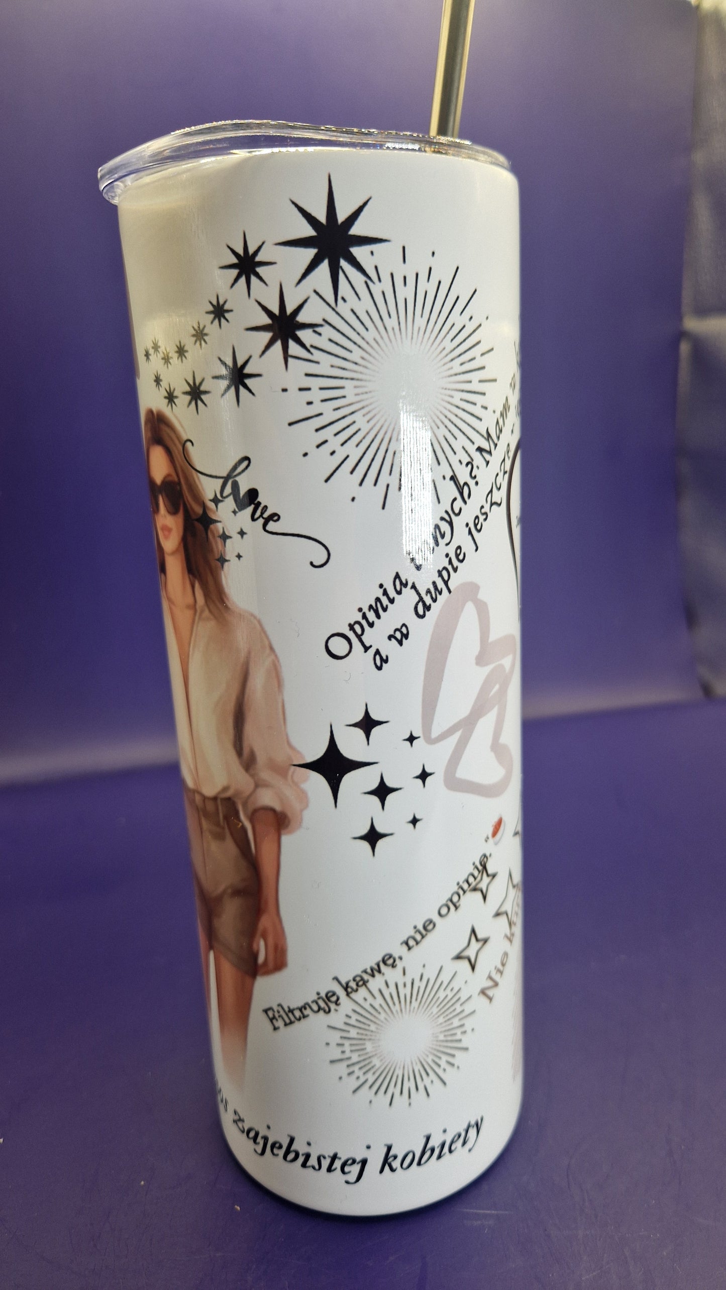 Oficjalny Termos Zajebistej Kobiety 600ml Stainless Steel Tumbler sublimation pattern full wrap colour