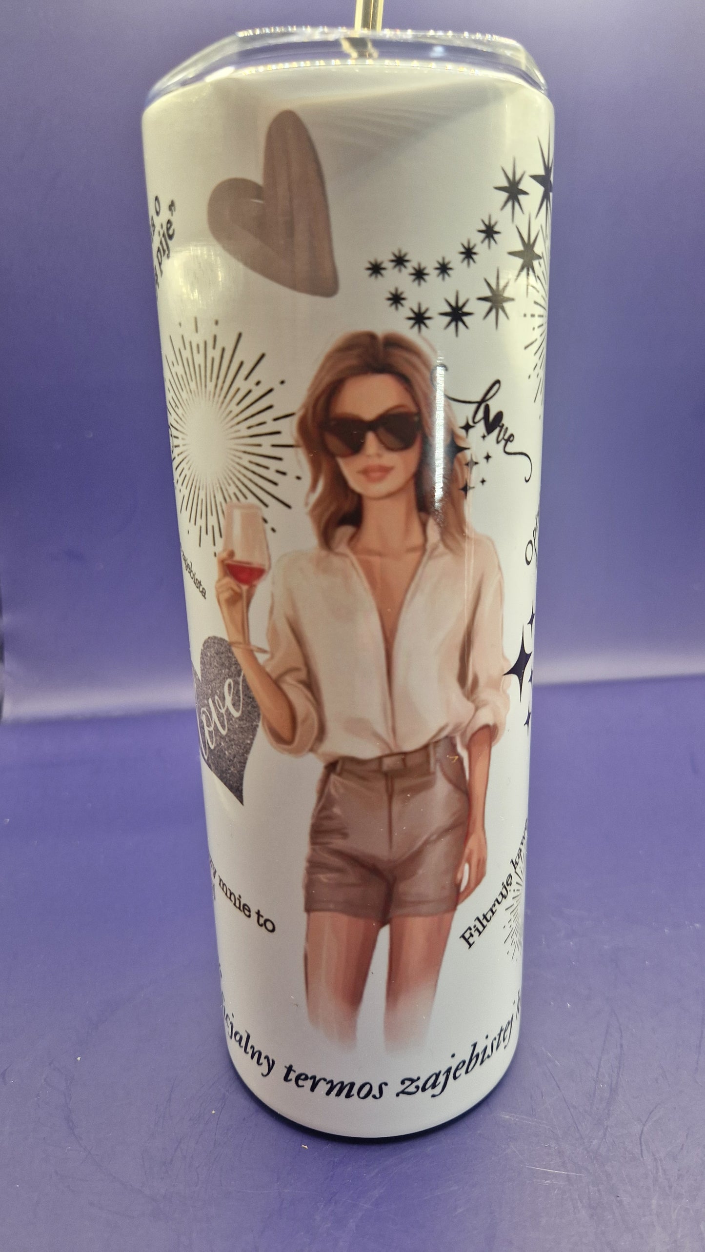 Oficjalny Termos Zajebistej Kobiety 600ml Stainless Steel Tumbler sublimation pattern full wrap colour