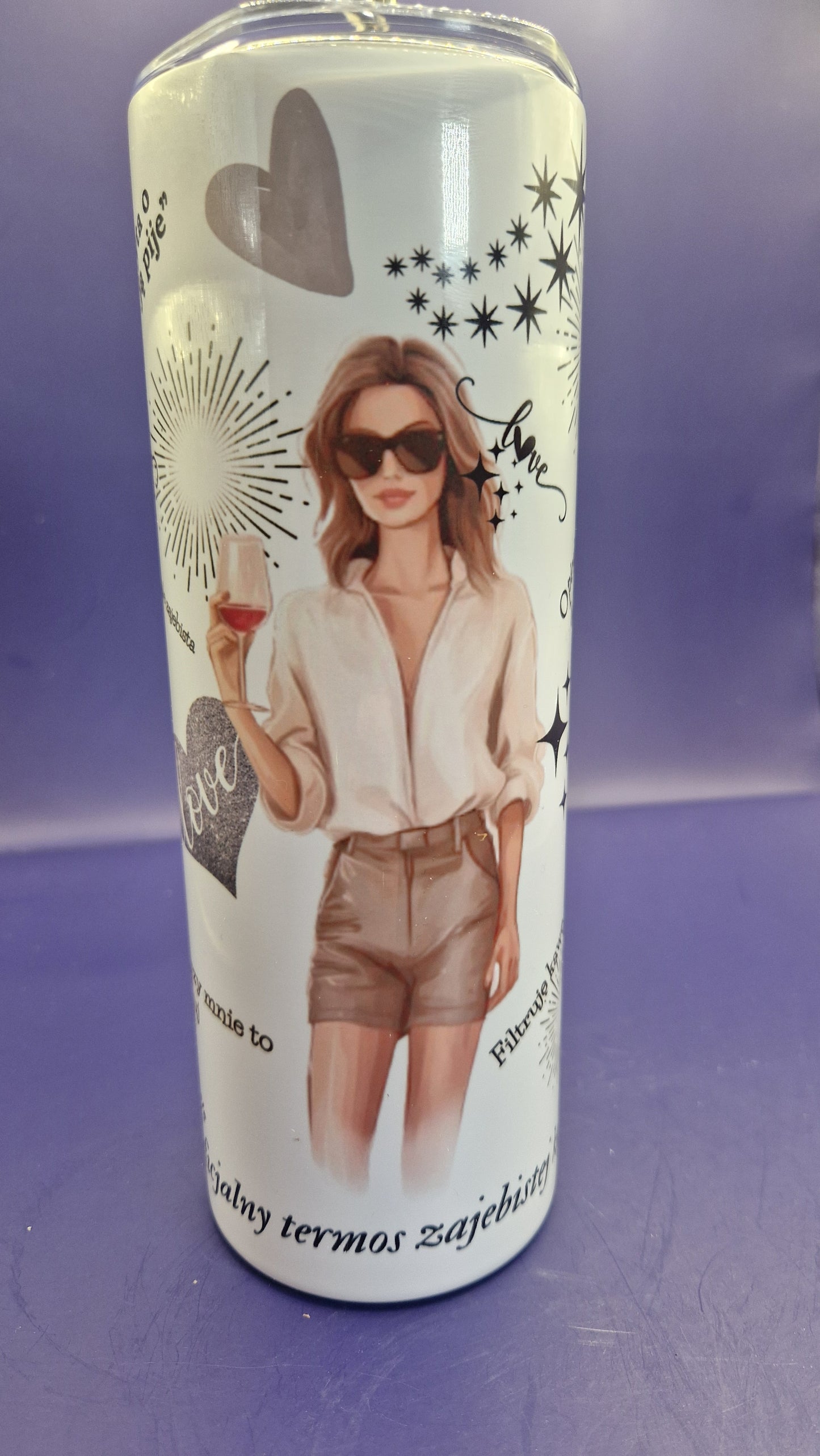 Oficjalny Termos Zajebistej Kobiety 600ml Stainless Steel Tumbler sublimation pattern full wrap colour