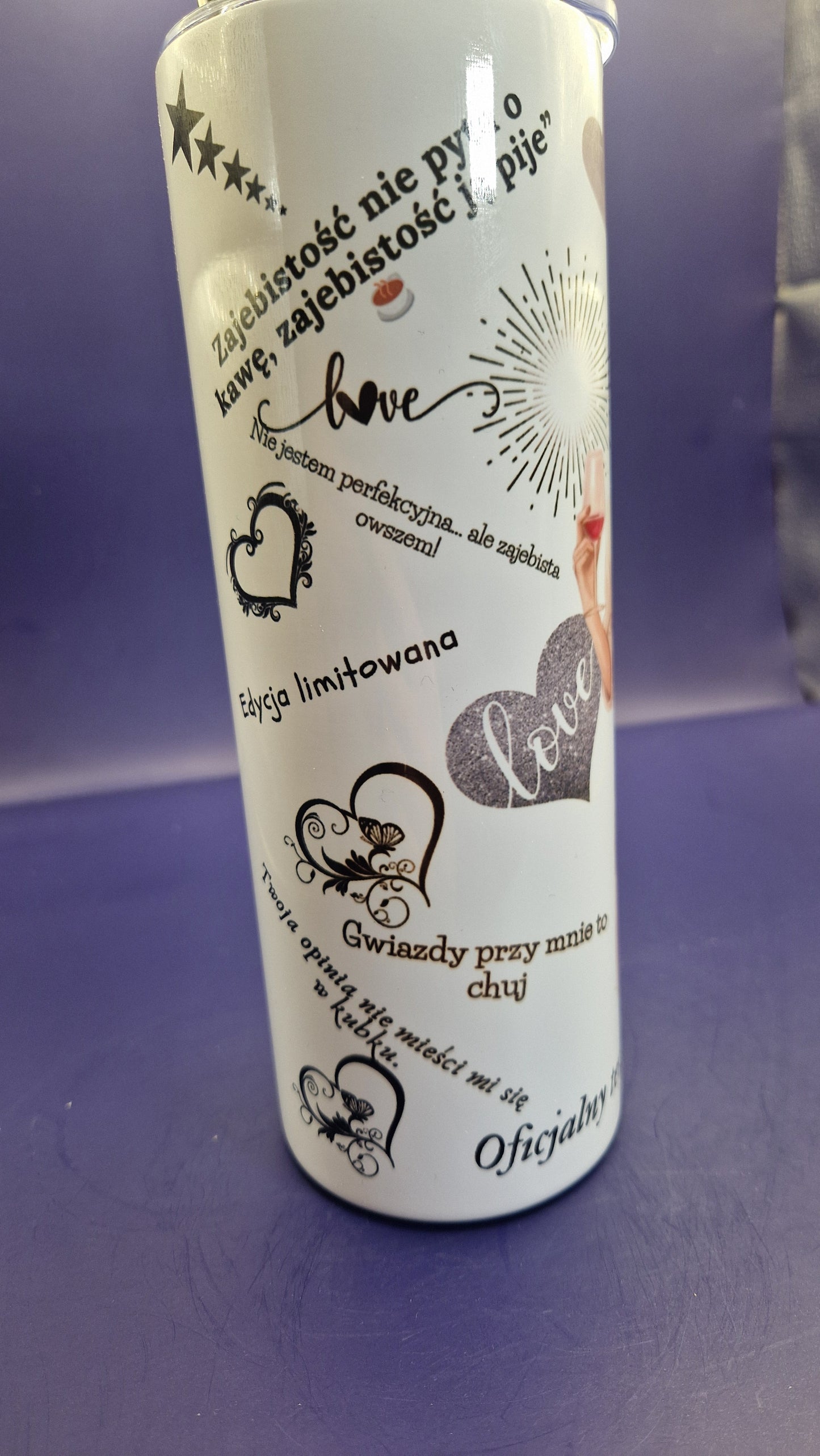 Oficjalny Termos Zajebistej Kobiety 600ml Stainless Steel Tumbler sublimation pattern full wrap colour