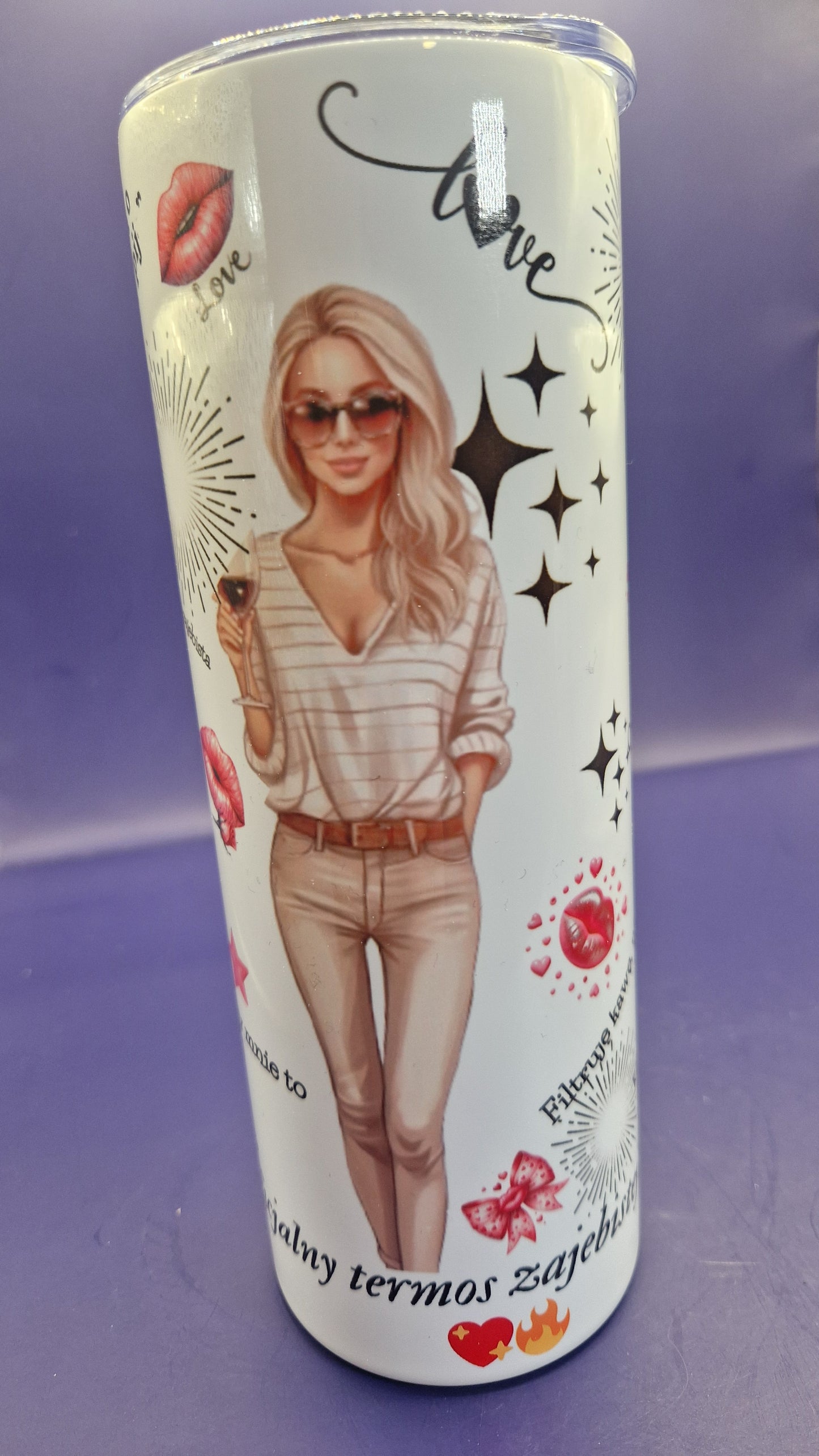 Oficjalny Termos Zajebistej Kobiety 600ml Stainless Steel Tumbler sublimation pattern full wrap colour