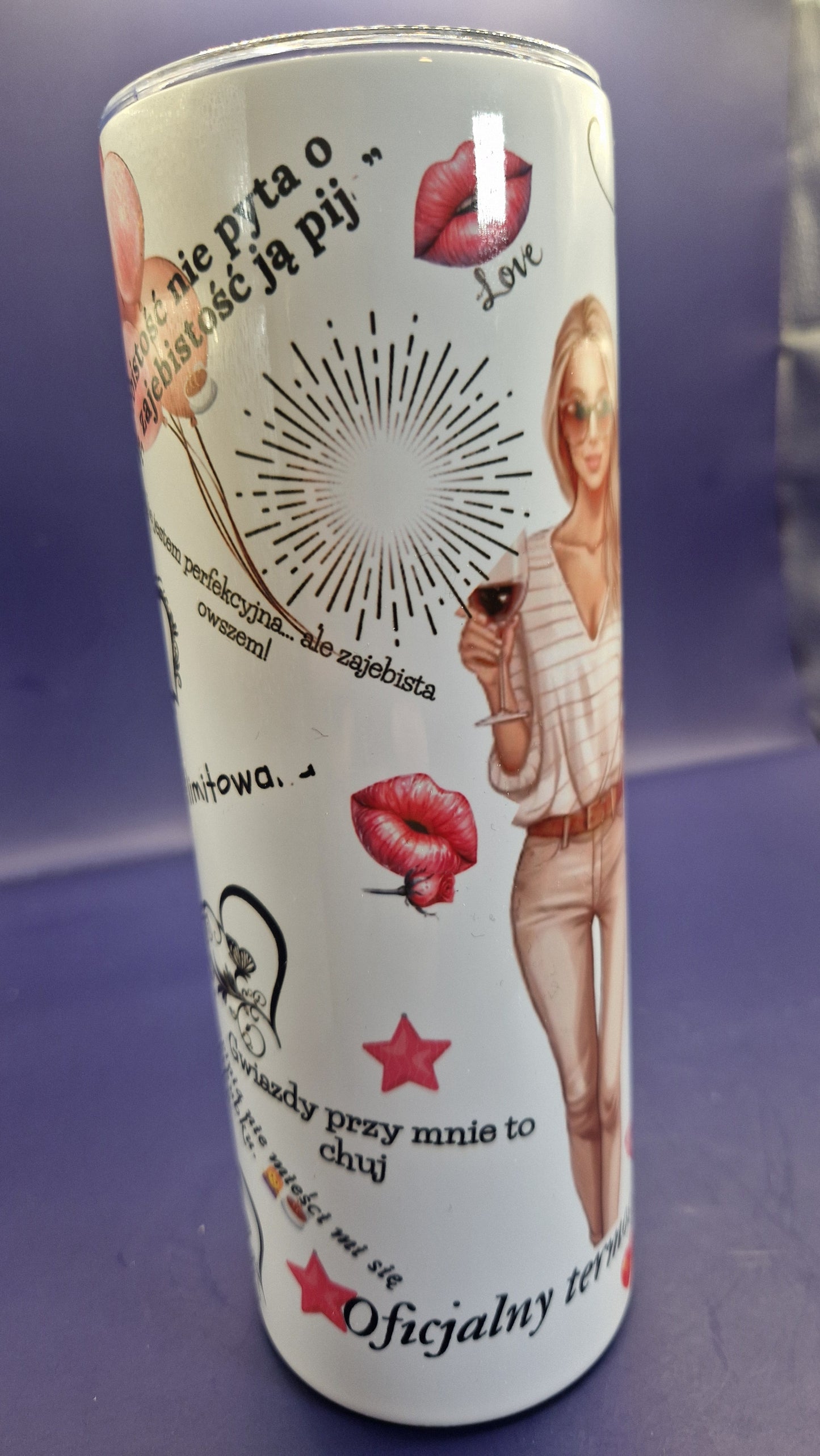 Oficjalny Termos Zajebistej Kobiety 600ml Stainless Steel Tumbler sublimation pattern full wrap colour