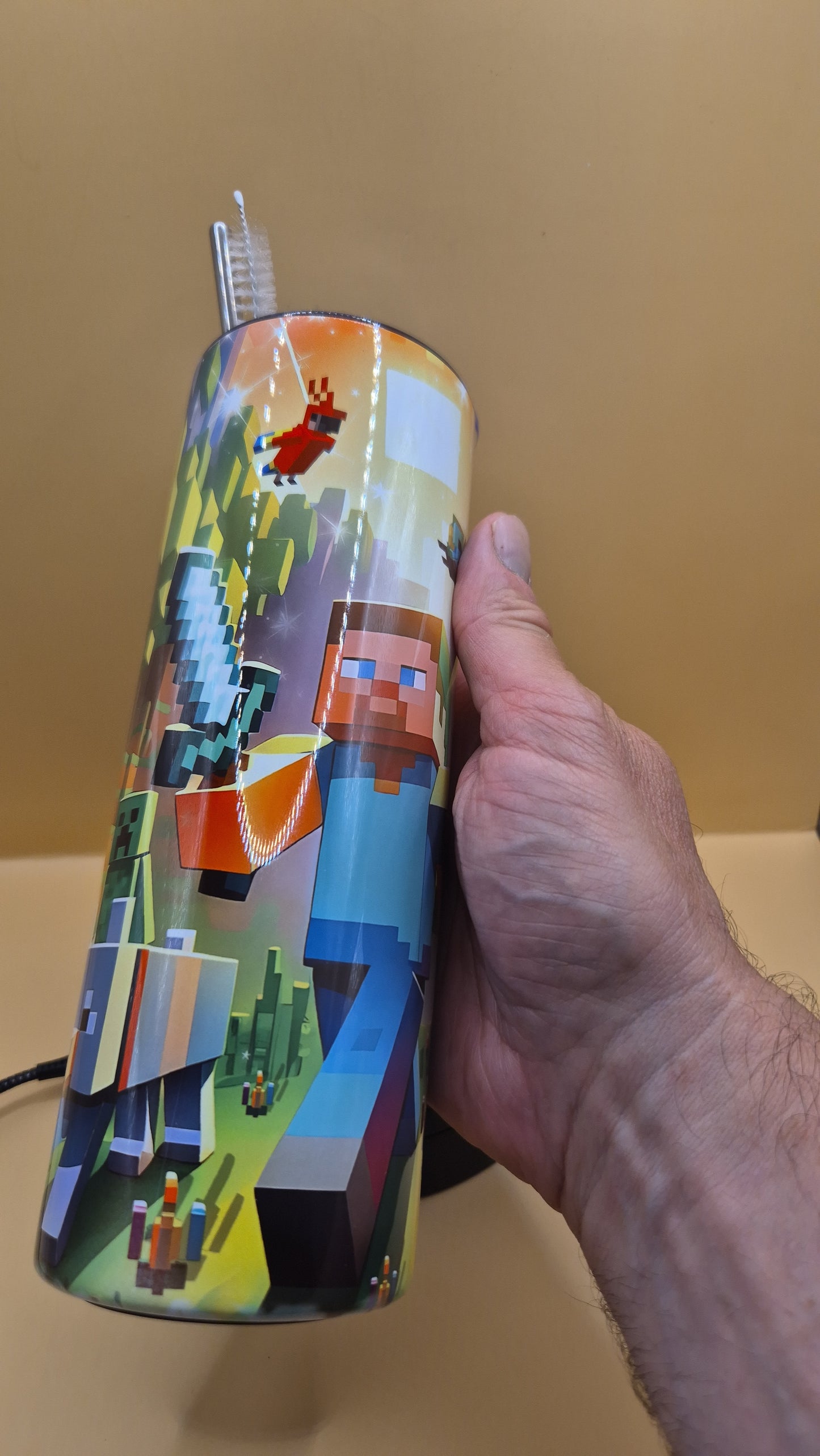 20 Game MINECRAFT Characters to choice Tumbler 600 ml hot and cold drinks