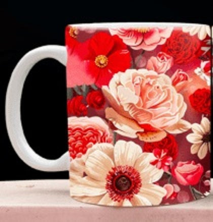 3D Valentine Mug Sublimation Teddy Bear na Heart / Mug sublimation