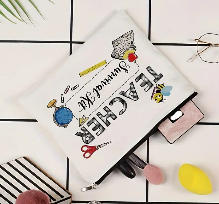 "Livin' That TEACHER Life" - A Fun and Colorful Pencil Case for Teachers