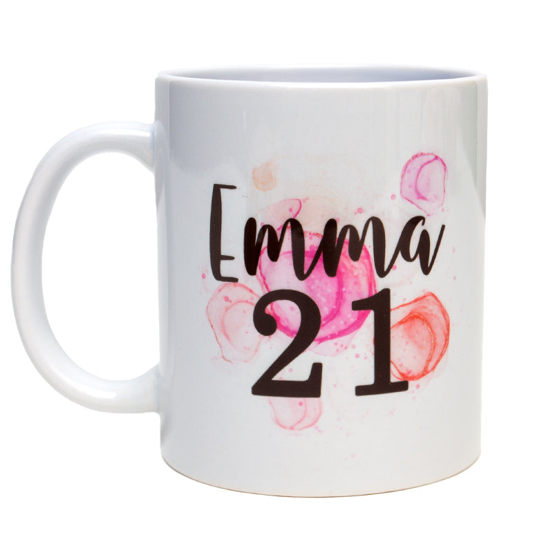 Personalized white Mug PINK - your picture or txt
