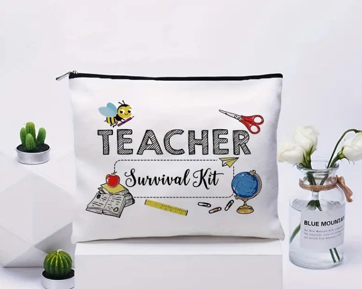 "Livin' That TEACHER Life" - A Fun and Colorful Pencil Case for Teachers