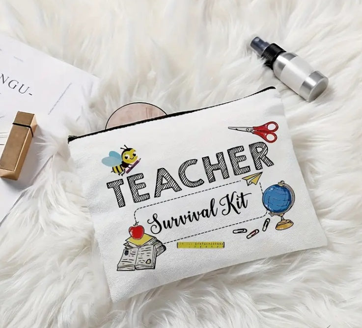 "Livin' That TEACHER Life" - A Fun and Colorful Pencil Case for Teachers