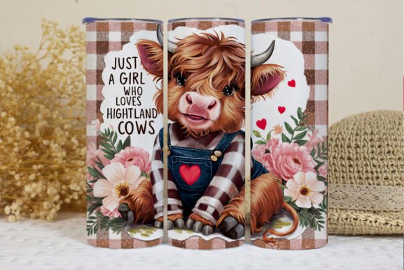 Highland Cow / Handmade Tumbler Stainless Steel -20 OZ/ With Straw.