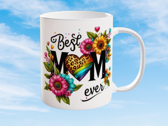 Best Mom Ever Flower Mug Sublimation/Mothers day dishwasher safe 11 oz mug