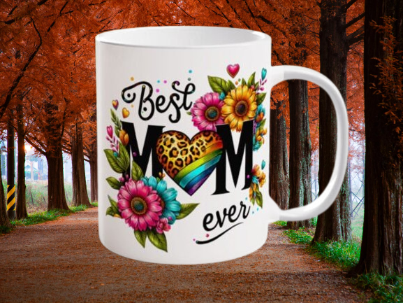 Best Mom Ever Flower Mug Sublimation/Mothers day dishwasher safe 11 oz mug