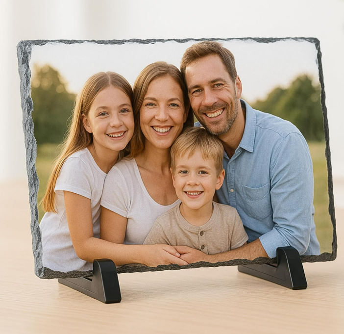 Mystery Pins Personalised Photo Rock Slate – 9x14 cm Rectangle – Custom Picture Stone Plaque with Stand – Unique Keepsake Gift for Birthdays, Weddings, Memorials & Home Display (Copy)