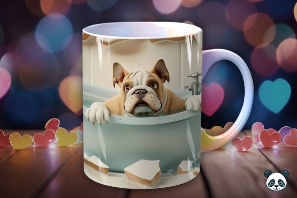 Dogs Bathing 3D Mug Novelty Gift for pet lovers him or her