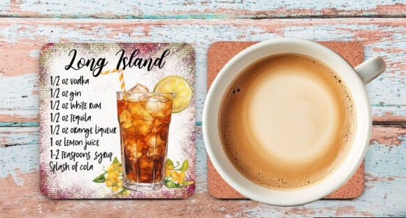 Cocktail recipe square cup coaster/gift 20 recipes recipes