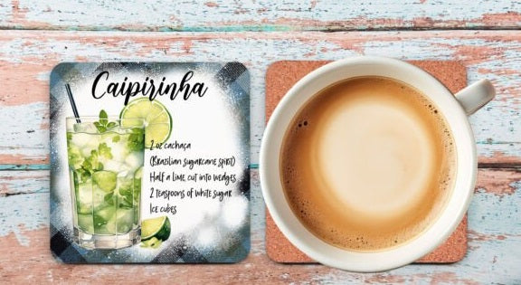 Cocktail recipe square cup coaster/gift 20 recipes recipes