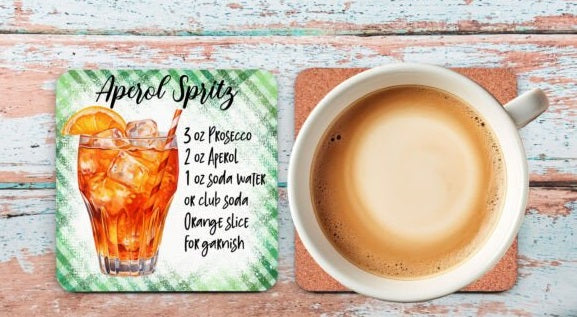 Cocktail recipe square cup coaster/gift 20 recipes recipes