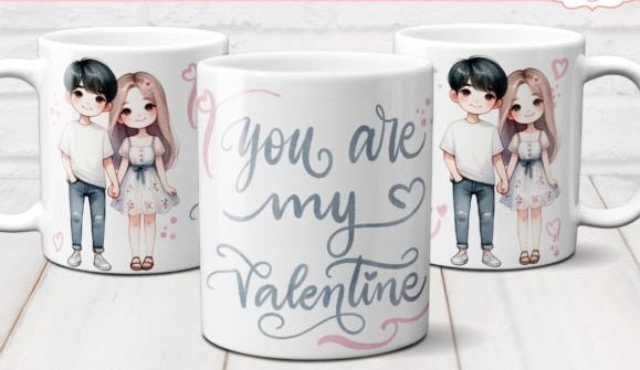 Cute Valentine's Day Mug Wrap , 11oz mug, dishwasher safe