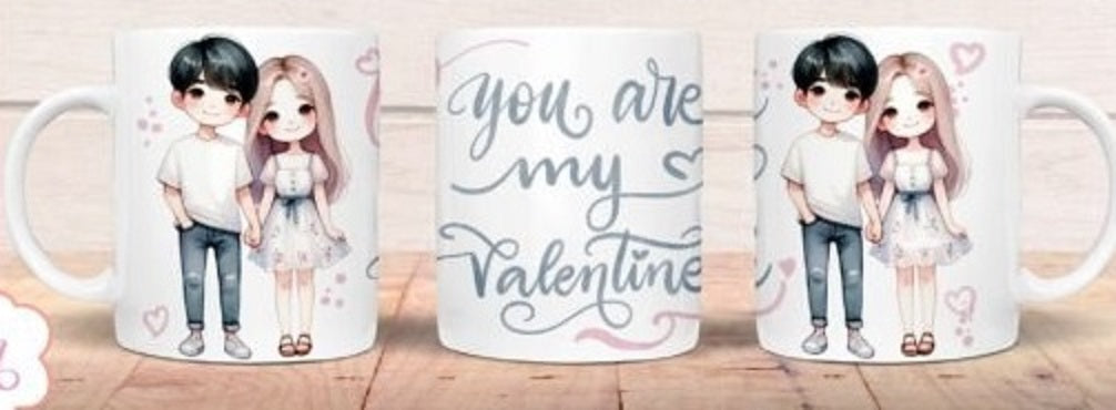 Cute Valentine's Day Mug Wrap , 11oz mug, dishwasher safe