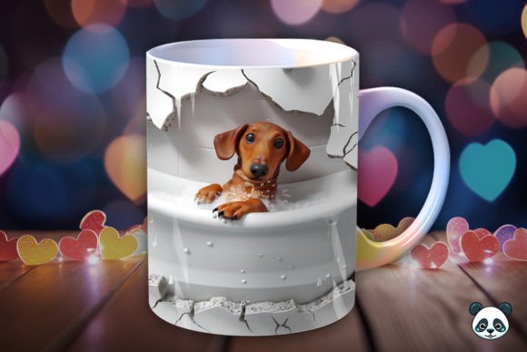 Dogs Bathing 3D Mug Novelty Gift for pet lovers him or her