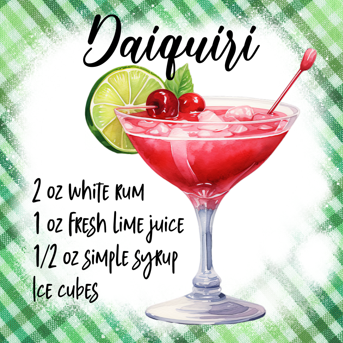 Cocktail recipe square cup coaster/gift 20 recipes recipes