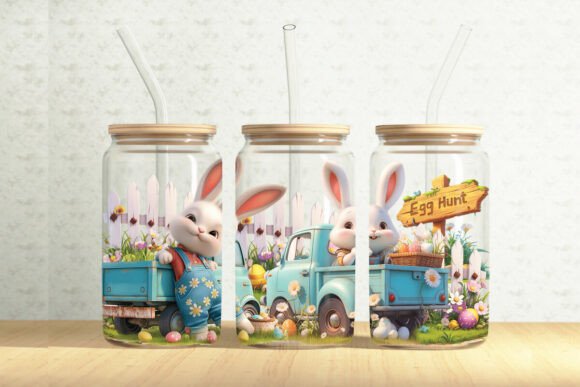 13oz Frosted Glass Tumbler with Bamboo - Easter Celebration gifts 5 pattern