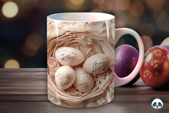 Easter Eggs 3D ,full wrap Funny MUG + coaster , dishwasher safe dishwasher safe 10 oz mug (Copy)