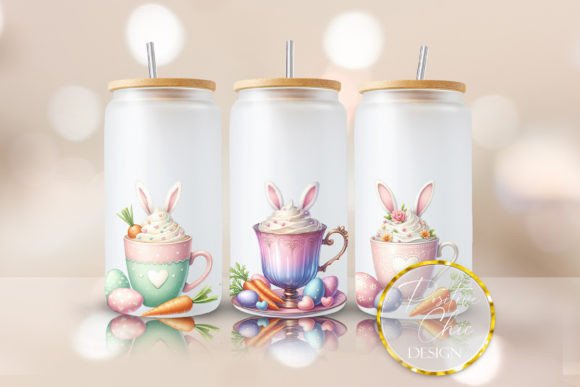 13oz Frosted Glass Tumbler with Bamboo - Easter Celebration gifts 5 pattern