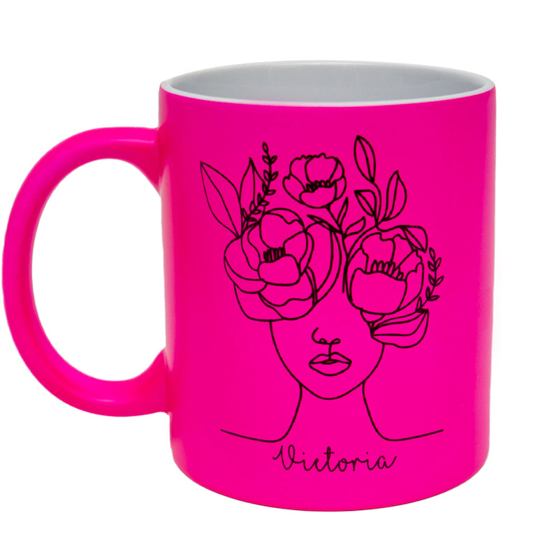 Personalized NEON Mug PINK - your txt or plain mug