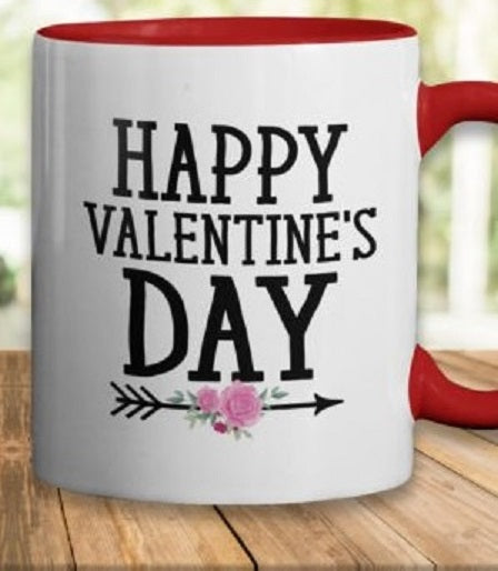 Happy Valentine's Day RED Mug Design , dishwasher safe dishwasher safe 11 oz mug