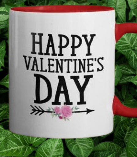Happy Valentine's Day RED Mug Design , dishwasher safe dishwasher safe 11 oz mug
