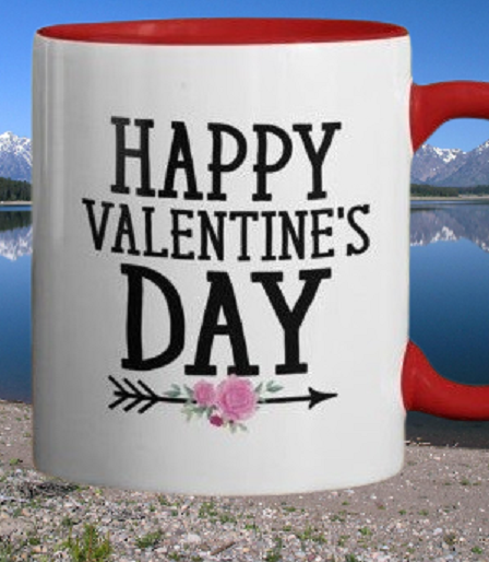 Happy Valentine's Day RED Mug Design , dishwasher safe dishwasher safe 11 oz mug