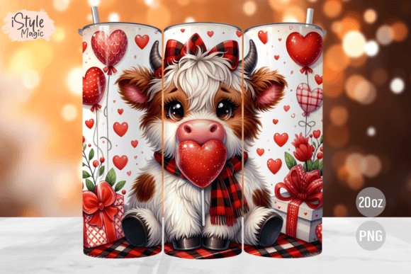 Highland Cow / Handmade Tumbler Stainless Steel -20 OZ/ With Straw.