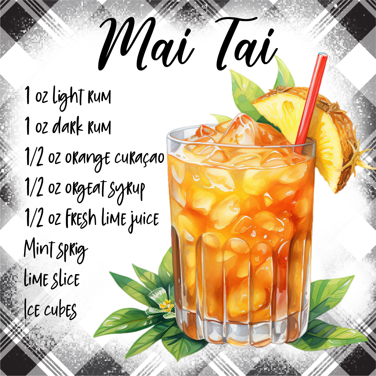 Cocktail recipe square cup coaster/gift 20 recipes recipes