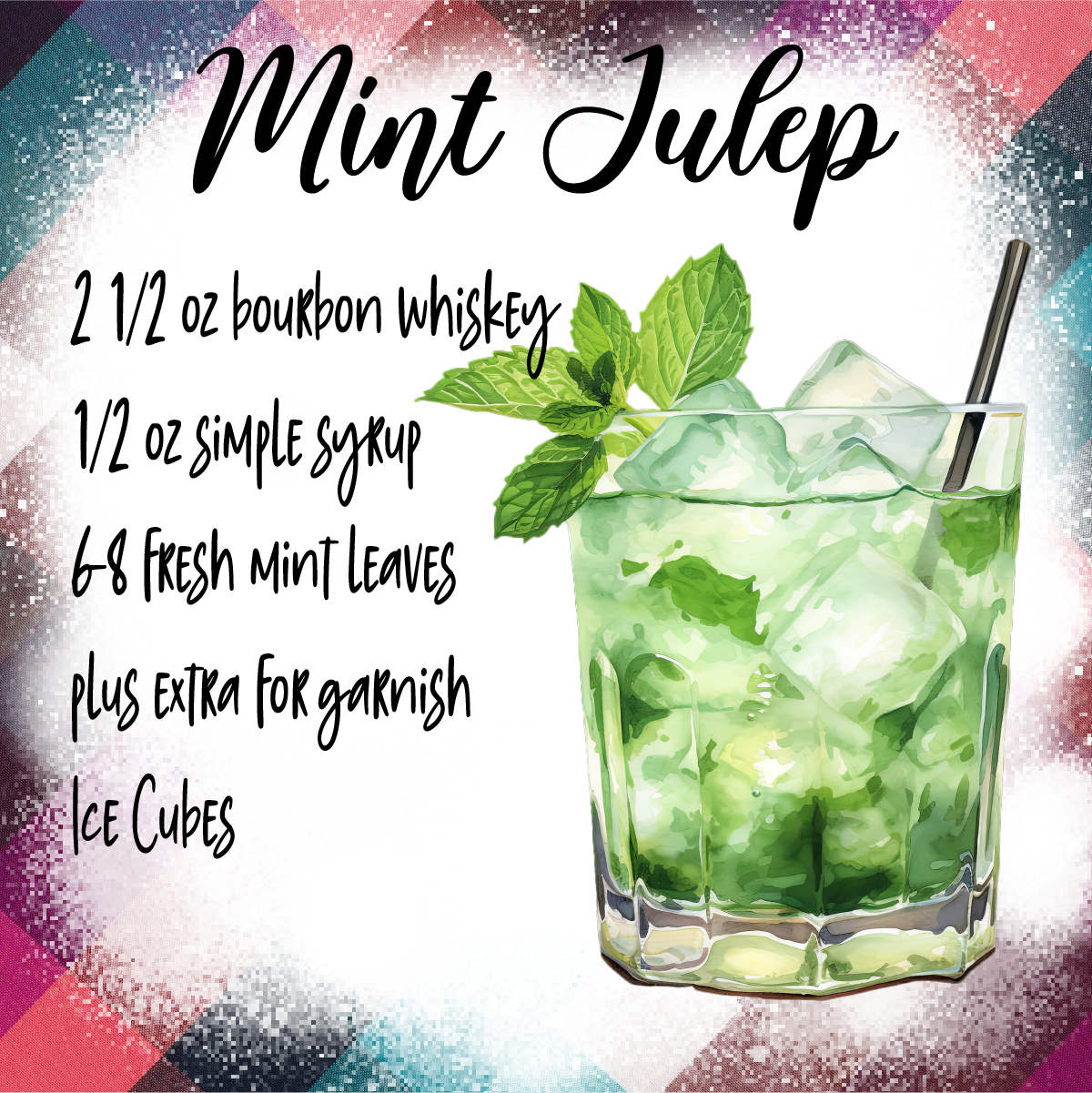 Cocktail recipe square cup coaster/gift 20 recipes recipes