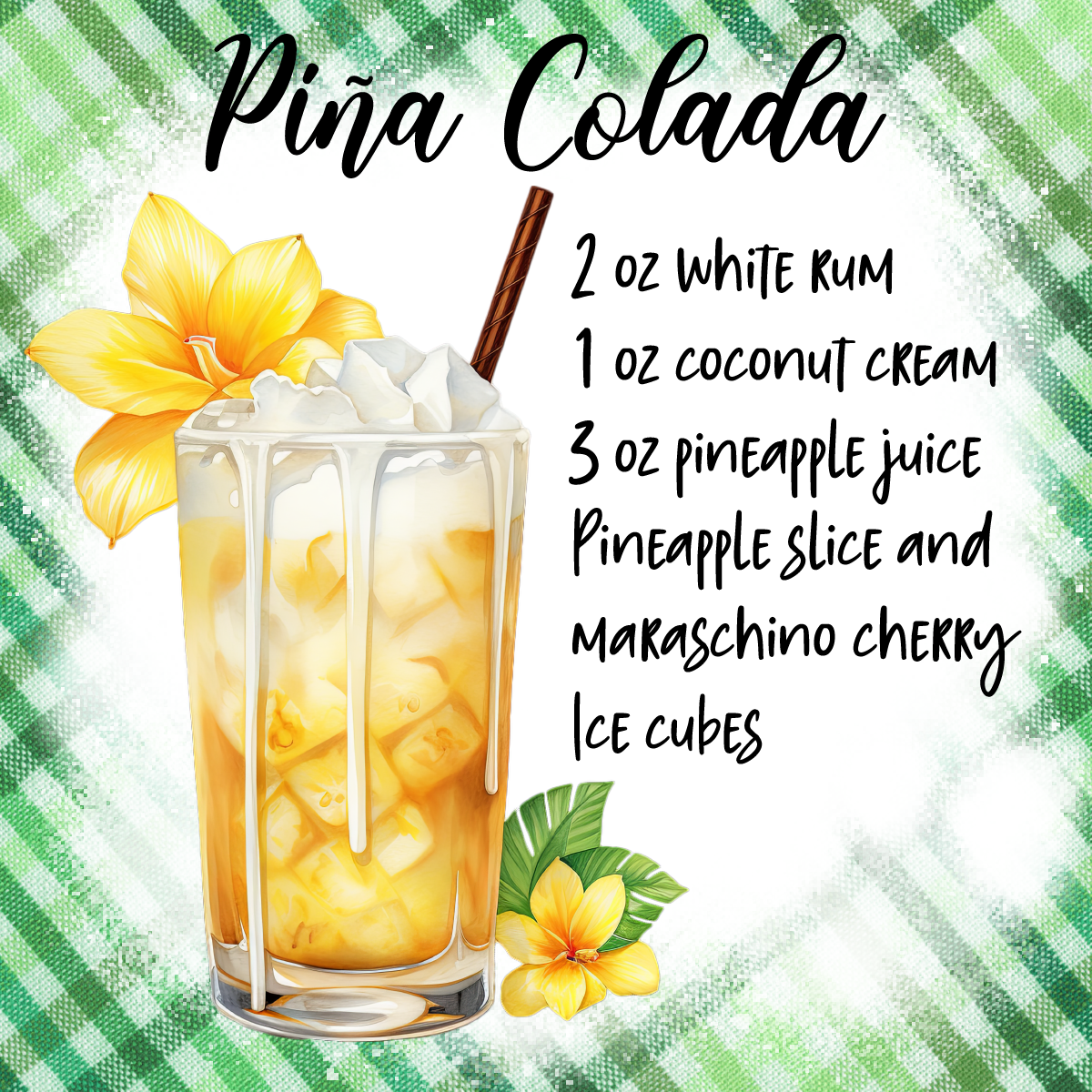 Cocktail recipe square cup coaster/gift 20 recipes recipes
