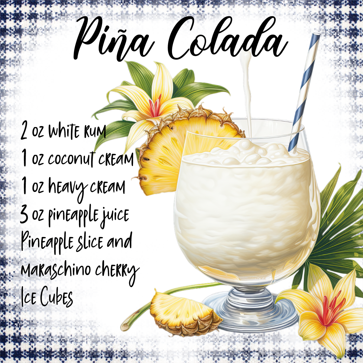 Cocktail recipe square cup coaster/gift 20 recipes recipes