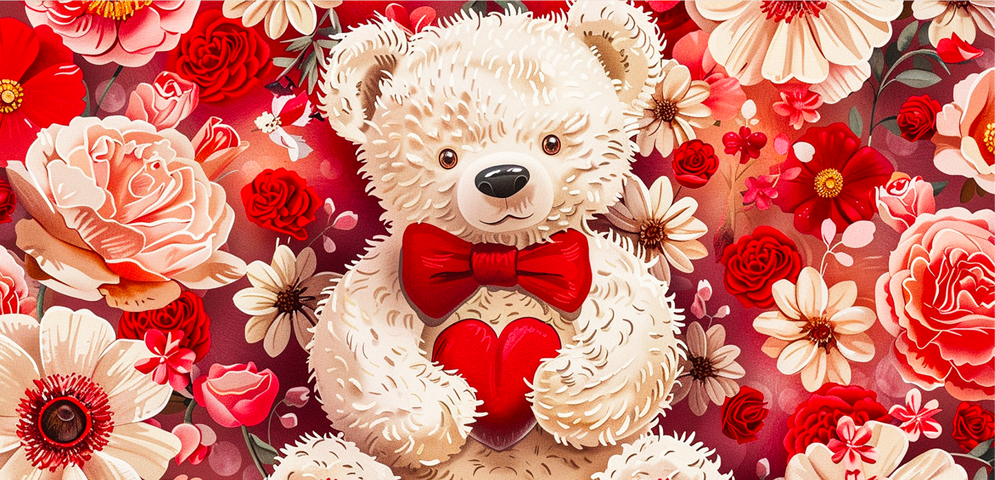 3D Valentine Mug Sublimation Teddy Bear na Heart / Mug sublimation