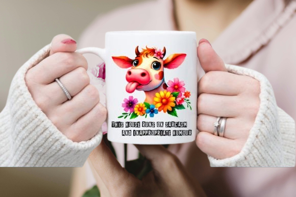 Sarcastic Funny Cow Mug /Sublimation, -Funny Novelty Gift MUG