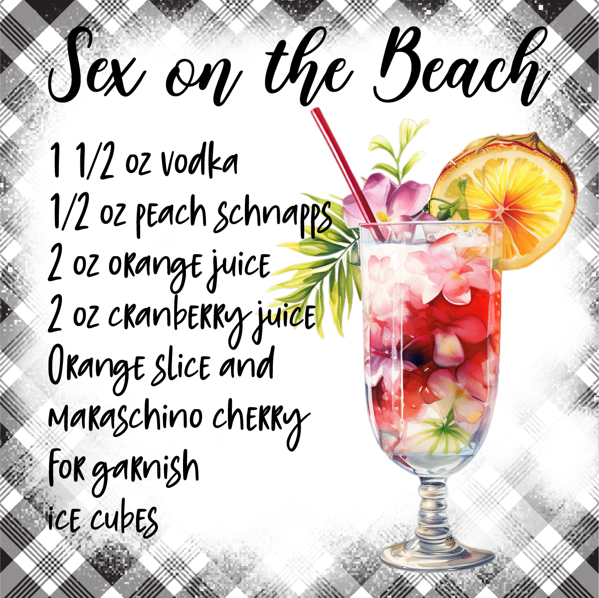 Cocktail recipe square cup coaster/gift 20 recipes recipes