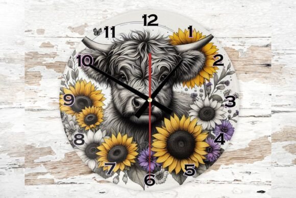 Wall Clock 30cm your home decor featuring an exquisite floral design and crafted from high-quality MDF