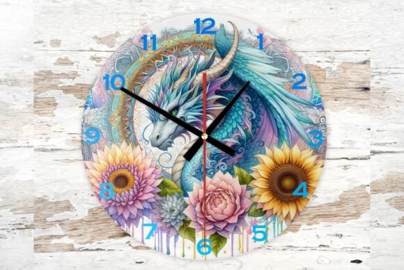 Wall Clock 30cm your home decor featuring an exquisite floral design and crafted from high-quality MDF