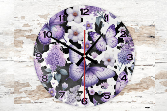 Wall Clock 30cm your home decor featuring an exquisite floral design and crafted from high-quality MDF