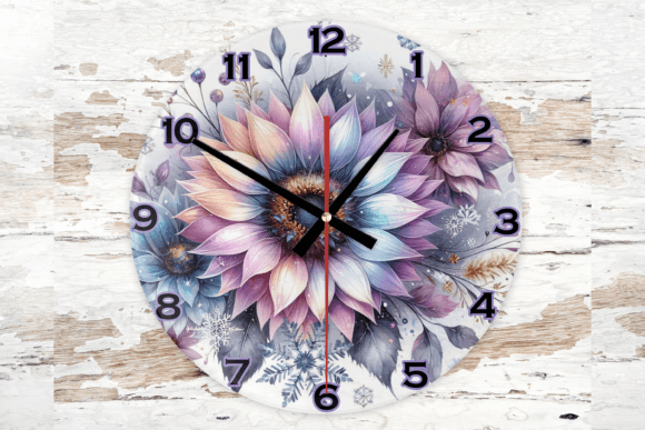 Wall Clock 30cm your home decor featuring an exquisite floral design and crafted from high-quality MDF