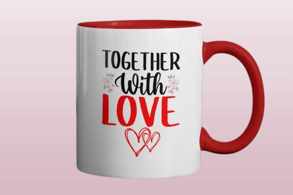 Together Valentine's Day Red Mug Design/Mug sublimation dishwasher safe